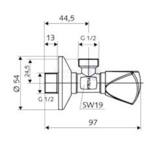 SCHELL Sanland roháček 1/2x3/8 bez filtru - 97033