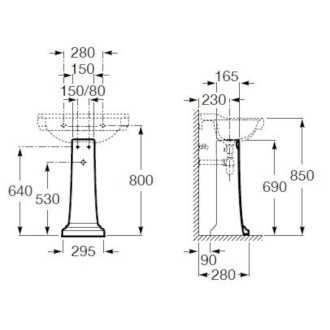 Carmen sloup k umyvadlu A3370A0000