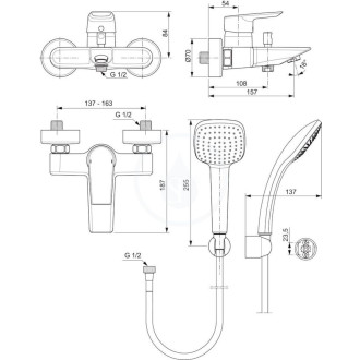 Vanová baterie Ideal Standard Tesi 150 mm chrom A6584AA