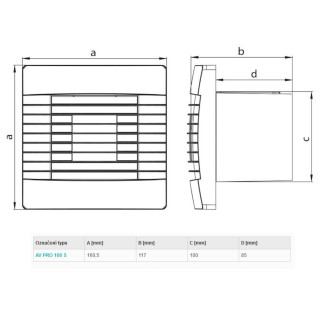 HACO ventilátor s žaluzií 100 mm bílý AVPRO100S