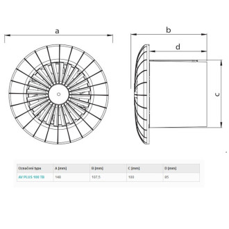 Haco ventilátor stropní s časovým doběhem AVPLUS100TB