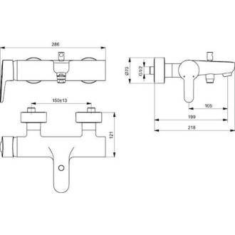 Vanová baterie Ideal Standard Connect Blue 150 mm chrom B9921AA