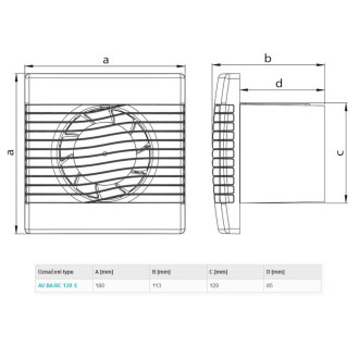 Haco ventilátor stěnový bílý AVBASIC120S