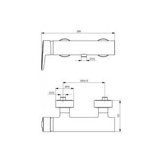 Sprchová baterie Ideal Standard Connect Blue 150 mm chrom B9924AA