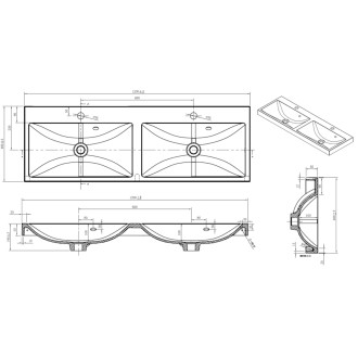 CUBE dvoumyvadlo litý mr. (120x40x5,5) CU212050