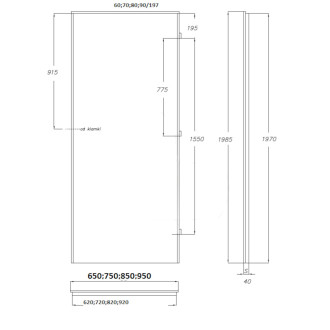 Protipožární dveře Naturel Technické levé 80 cm dub DPODA80L