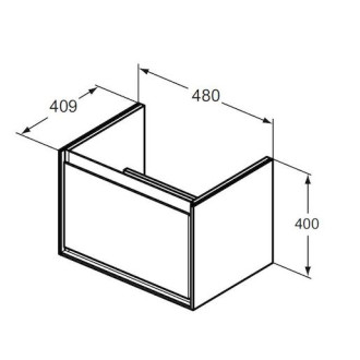 Koupelnová skříňka pod umyvadlo Ideal Standard Connect Air 48x40,9x40 cm bílá lesk/bílá mat E0844B2