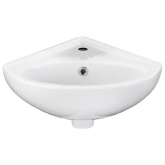 Rohové umývátko Sapho Luigi 34x34 cm otvor pro baterii, s přepadem FS161