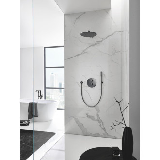 Hlavová sprcha Grohe Rainshower Cosmopolitan Metal včetně sprchového ramena Hard Graphite 26066A00