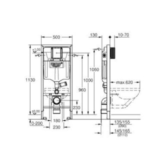 Nádržka do lehké stěny k WC Grohe Rapid SL 39002000