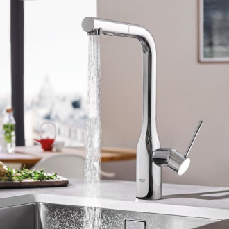 Dřezová baterie Grohe Essence New s vytahovací sprškou chrom 30270000