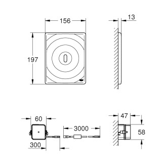 Ovládací tlačítko na senzor Grohe Tectron Surf chrom 38699001