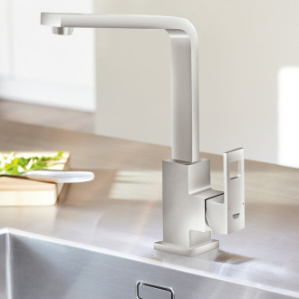 Dřezová baterie Grohe Eurocube s otočným raménkem supersteel 31255DC0