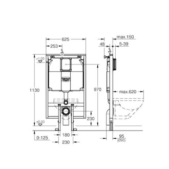 Nádržka do lehké stěny k WC Grohe Rapid SL 38994000