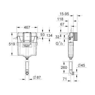Nádržka pro zazdění k WC Grohe 38661000