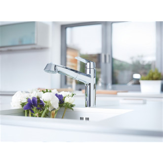 Dřezová baterie Grohe Eurodisc s vytahovací sprškou chrom 32257002