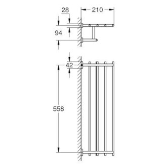Držák ručníků Grohe Essentials Cube chrom G40512001
