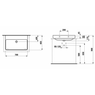 Umyvadlo Laufen Pro S 70x46,5 cm bez otvoru pro baterii H8169674001091