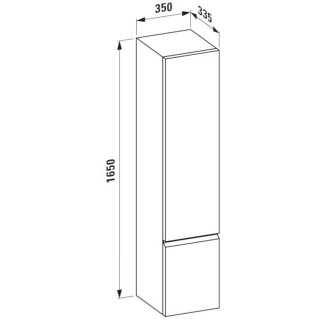 Koupelnová skříňka vysoká Laufen Pro 35x33,5x165 cm dub H4831210954791