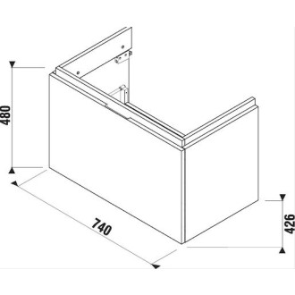 JIKA Skříňka umyv 75 cm 8.1242.1, 2 zásuvky, P výřez H40J4254035001