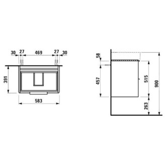 Koupelnová skříňka pod umyvadlo Laufen Base 58,5x39x52,5 cm bílá lesk H4022521102611