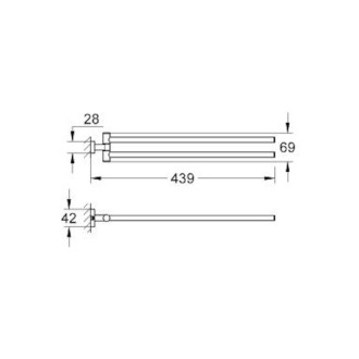 Držák ručníků Grohe Essentials Cube chrom G40624001