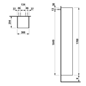 Koupelnová skříňka vysoká Laufen Space 30x29,5x170 cm bílá mat H4109001601001