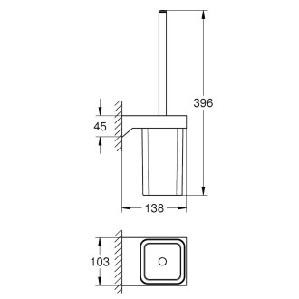 Wc štětka Grohe Selection Cube chrom 40857000