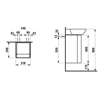 Koupelnová skříňka pod umyvadlo Laufen Ino 32x35x60,5 cm bílá mat H4253510301701