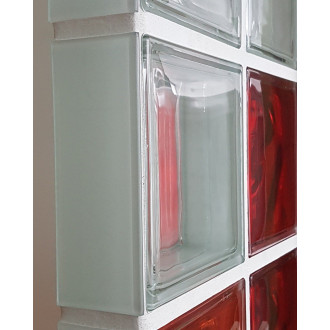 Zakončovací sklo Glassblocks bílá 7,3x19 cm sklo GBZAKONSKLO