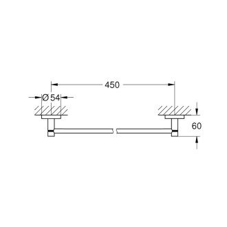 Držák ručníků Grohe Essentials Hard Graphite G40688A01