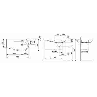 Nábytkové umyvadlo Laufen Alessi One 90x50 cm bez otvoru pro baterii H8149764001091
