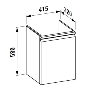 Koupelnová skříňka pod umyvadlo Laufen Pro S 41,5x32,1x58 cm grafit H4833020964801