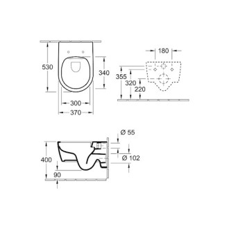 Wc s prkénkem softclose závěsné Villeroy & Boch Avento zadní odpad 5656RS01