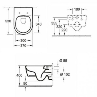 Wc s prkénkem softclose Villeroy & Boch Avento zadní odpad GLACERAAVWC006