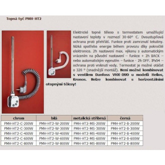 Topná tyč P.M.H. s termostatem 800 W bílá HT2800B