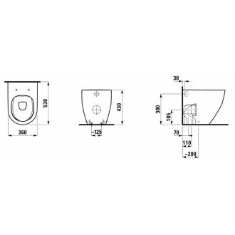 Wc stojící Laufen Pro vario odpad H8229560000001