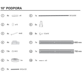 Podpora k vaně Ravak 10° CY81000000