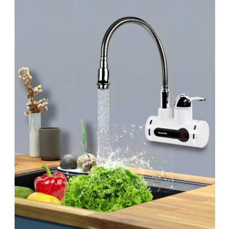 Dřezová baterie Homelife Digiterm s elektrickým ohřevem vody bílá/chrom SDR-10C-3