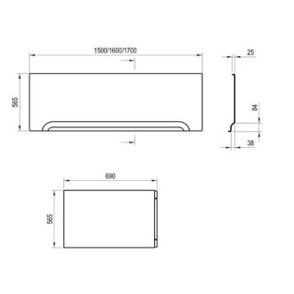 Panel k vaně Ravak 10° 170 cm akrylát CZ001V0A00