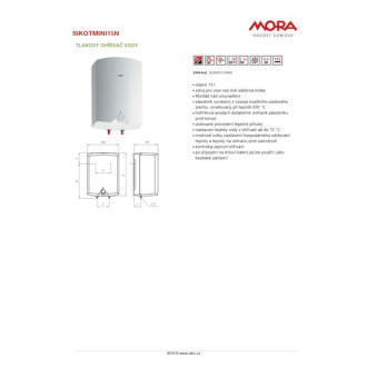 Bojler Mora Mini Plus 15 litrů 560597