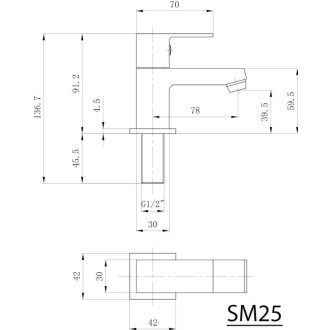 Pákový ventil bez výpusti pro umývátka Sapho SMALL chrom SM25
