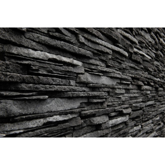 Obklad Vaspo kámen považan černá 6,7x37,5 cm reliéfní V53201