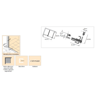 Boční zástěna ke sprchovým dveřím 100 cm Huppe Xtensa pure XT0308.069.322