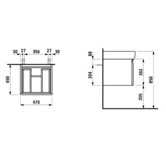 Koupelnová skříňka pod umyvadlo Laufen Pro 47x45x39 cm bílá lesk H4830240954751