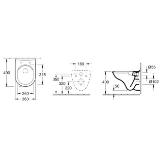 WC závěsné Villeroy & Boch O.Novo zadní odpad 5688R0R1
