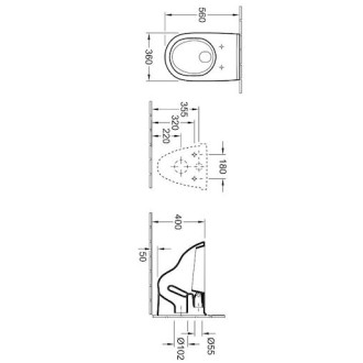 Wc závěsné Villeroy & Boch O.Novo zadní odpad 5660H1R1