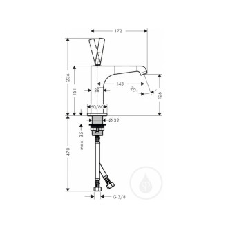 Umyvadlová baterie Hansgrohe Axor Citterio E s neuzavíratelným vtokem chrom 36101000