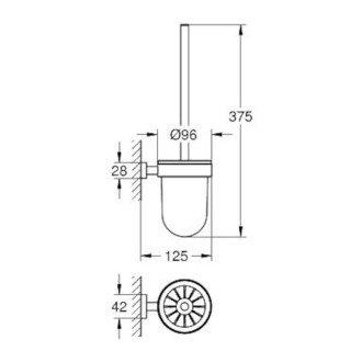 Wc štětka Grohe Essentials Cube chrom 40513001