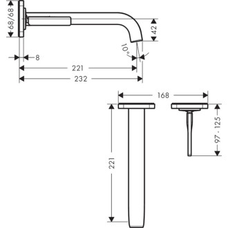 Umyvadlová baterie Hansgrohe Axor Citterio E bez podomítkového tělesa chrom 36106000